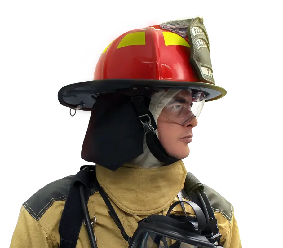 Pacific F18 traditional style structural firefighting helmet