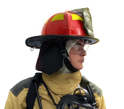 Pacific F18 traditional style structural firefighting helmet