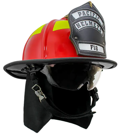 Pacific F18 traditional style structural firefighting helmet