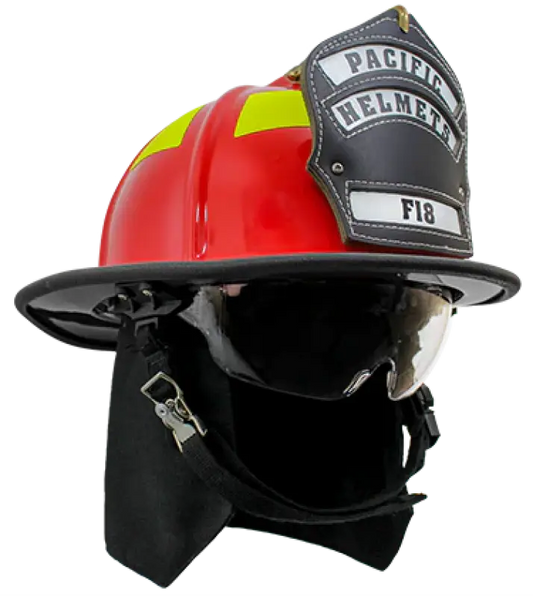 Pacific F18 traditional style structural firefighting helmet